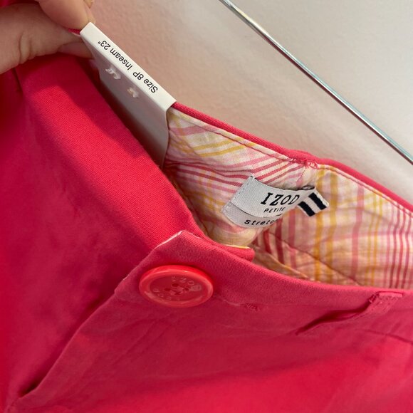 NWT IZOD capris 23" size 8P - bright pink - golf stretch - Picture 5 of 10
